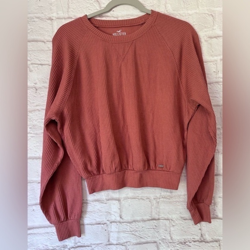 Hollister Women's Waffle Knit Long Sleeve Top - Dusty Rose